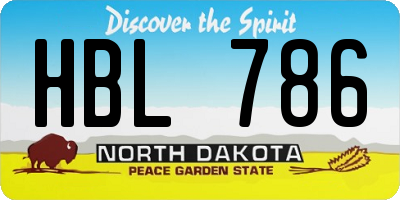 ND license plate HBL786