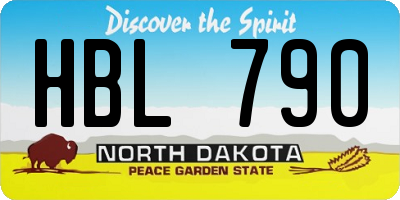 ND license plate HBL790