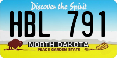 ND license plate HBL791