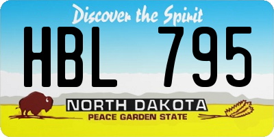 ND license plate HBL795