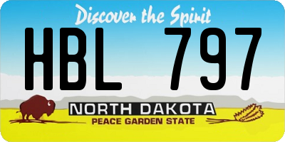 ND license plate HBL797