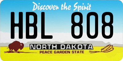 ND license plate HBL808