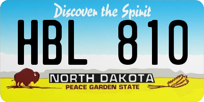 ND license plate HBL810