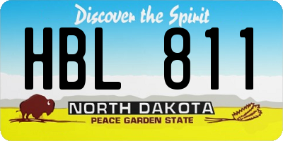 ND license plate HBL811
