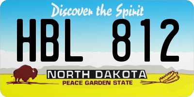 ND license plate HBL812