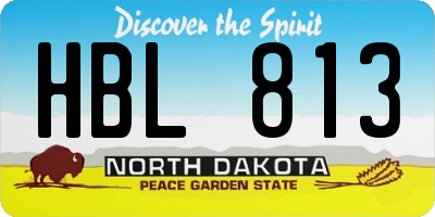 ND license plate HBL813