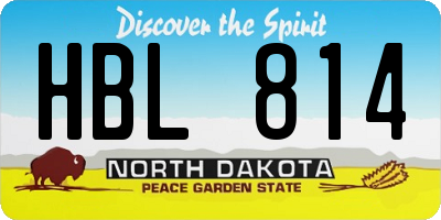 ND license plate HBL814