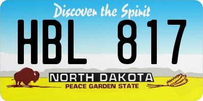 ND license plate HBL817