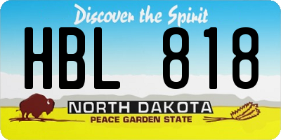 ND license plate HBL818