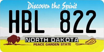 ND license plate HBL822