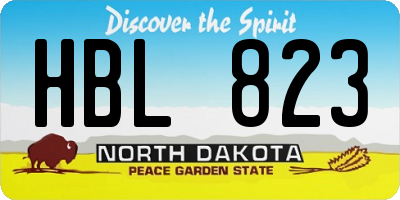 ND license plate HBL823