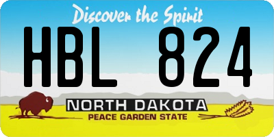 ND license plate HBL824