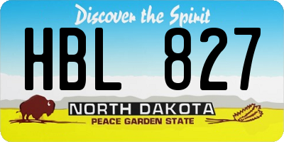 ND license plate HBL827