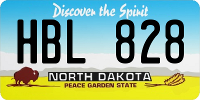 ND license plate HBL828