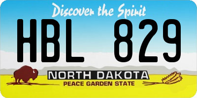 ND license plate HBL829