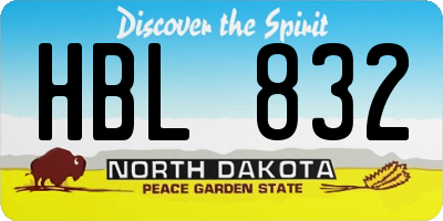 ND license plate HBL832