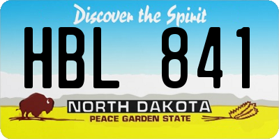 ND license plate HBL841