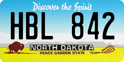 ND license plate HBL842