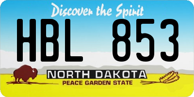 ND license plate HBL853