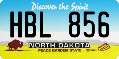 ND license plate HBL856