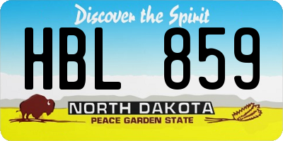ND license plate HBL859