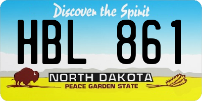 ND license plate HBL861