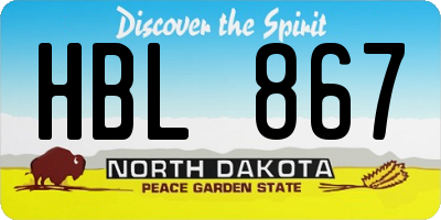 ND license plate HBL867