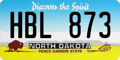 ND license plate HBL873