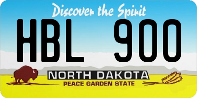 ND license plate HBL900
