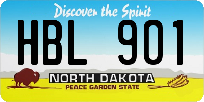 ND license plate HBL901