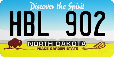 ND license plate HBL902