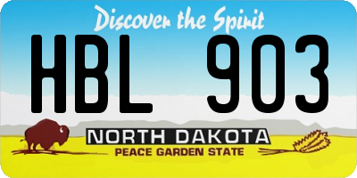 ND license plate HBL903