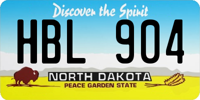 ND license plate HBL904