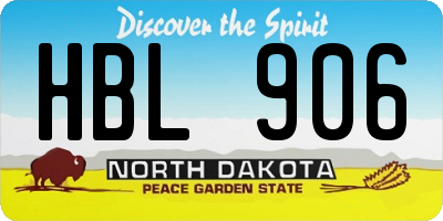 ND license plate HBL906