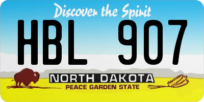 ND license plate HBL907