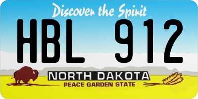 ND license plate HBL912