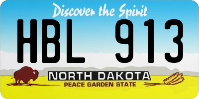 ND license plate HBL913