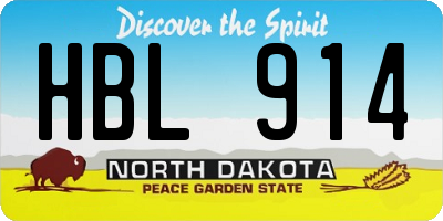 ND license plate HBL914