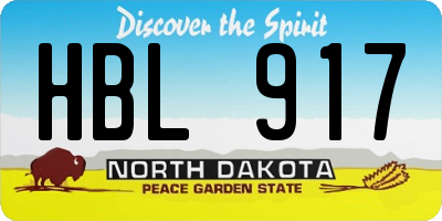 ND license plate HBL917