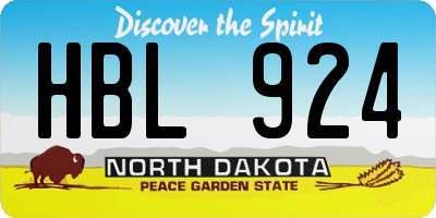 ND license plate HBL924