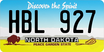 ND license plate HBL927