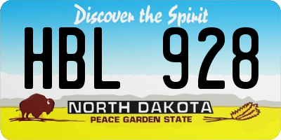 ND license plate HBL928