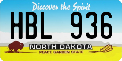 ND license plate HBL936