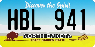 ND license plate HBL941