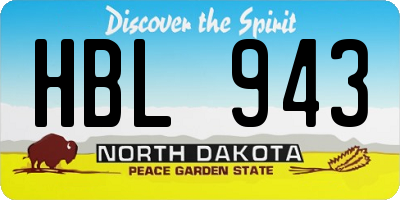 ND license plate HBL943