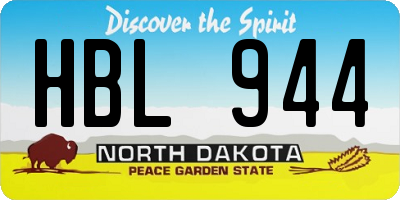 ND license plate HBL944