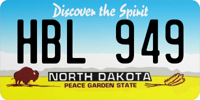 ND license plate HBL949
