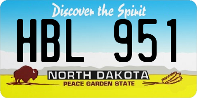 ND license plate HBL951