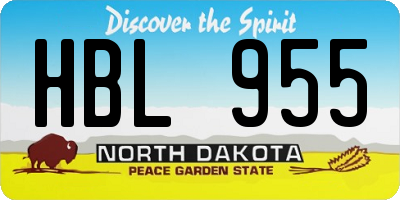 ND license plate HBL955