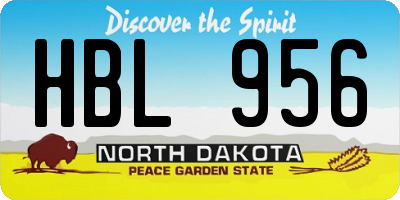 ND license plate HBL956